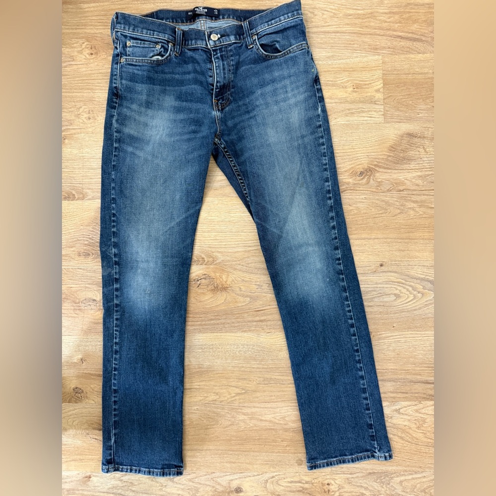 Hollister Epic Flex Men's Slim Straight Dark Blue Straight Jeans 34X32